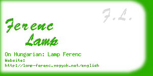 ferenc lamp business card